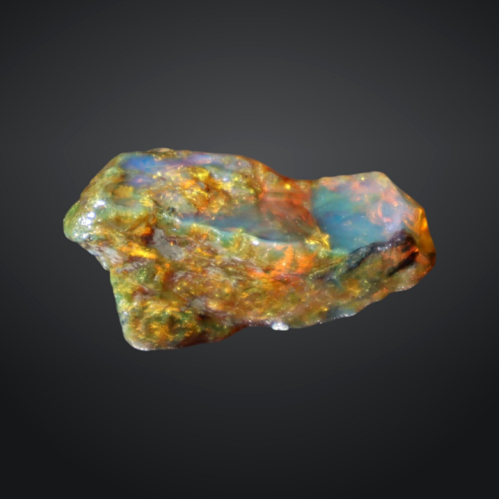Authentic Beautiful Orange Blue Dominican Amber Rough Specimen Chunk 39mm 5.1g – photo 4