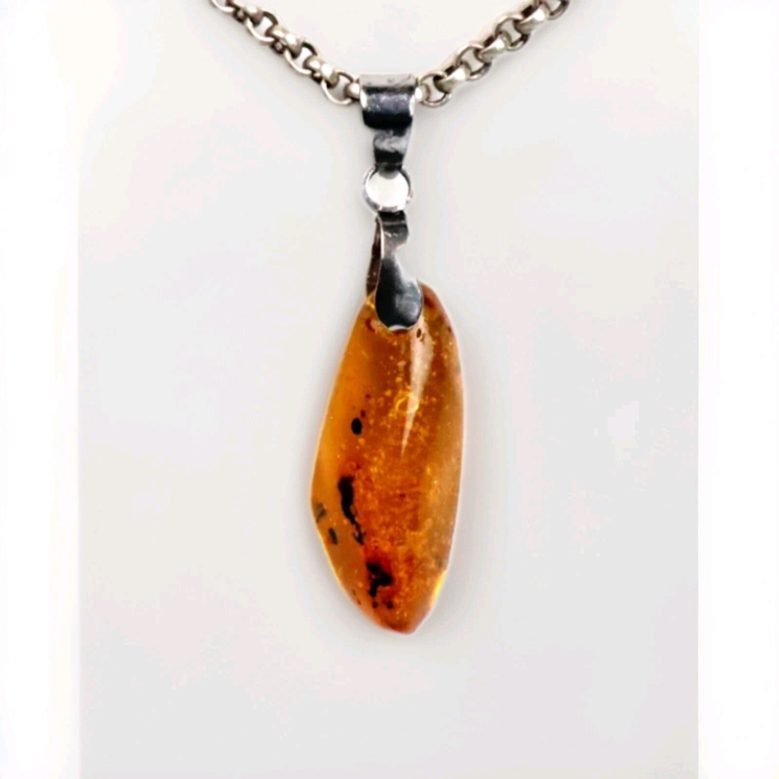Beautiful Dominican Real Natural Clear Yellow Amber Pendant 34mm – photo 5