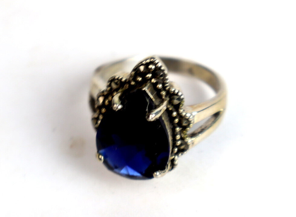 Finest Clear Deep Blue Topaz .925 Sterling Silver Ring #9.5 – photo 8