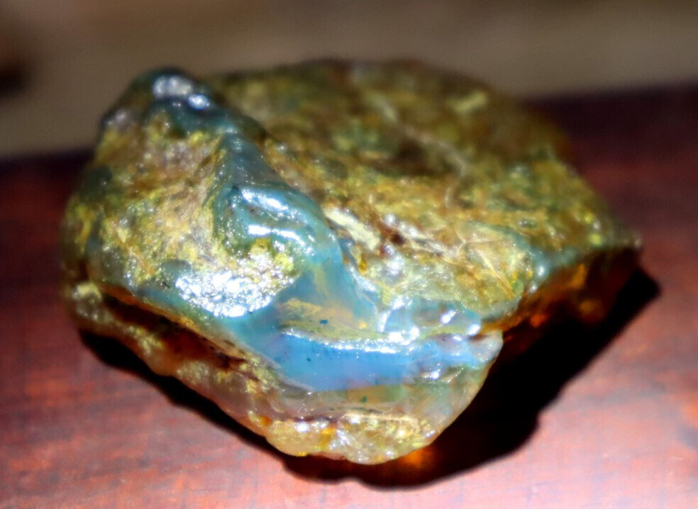 Impressive Natural Crystal Clear Sky Blue Yellow Amber Rough Specimen 54mm 24g – photo 5