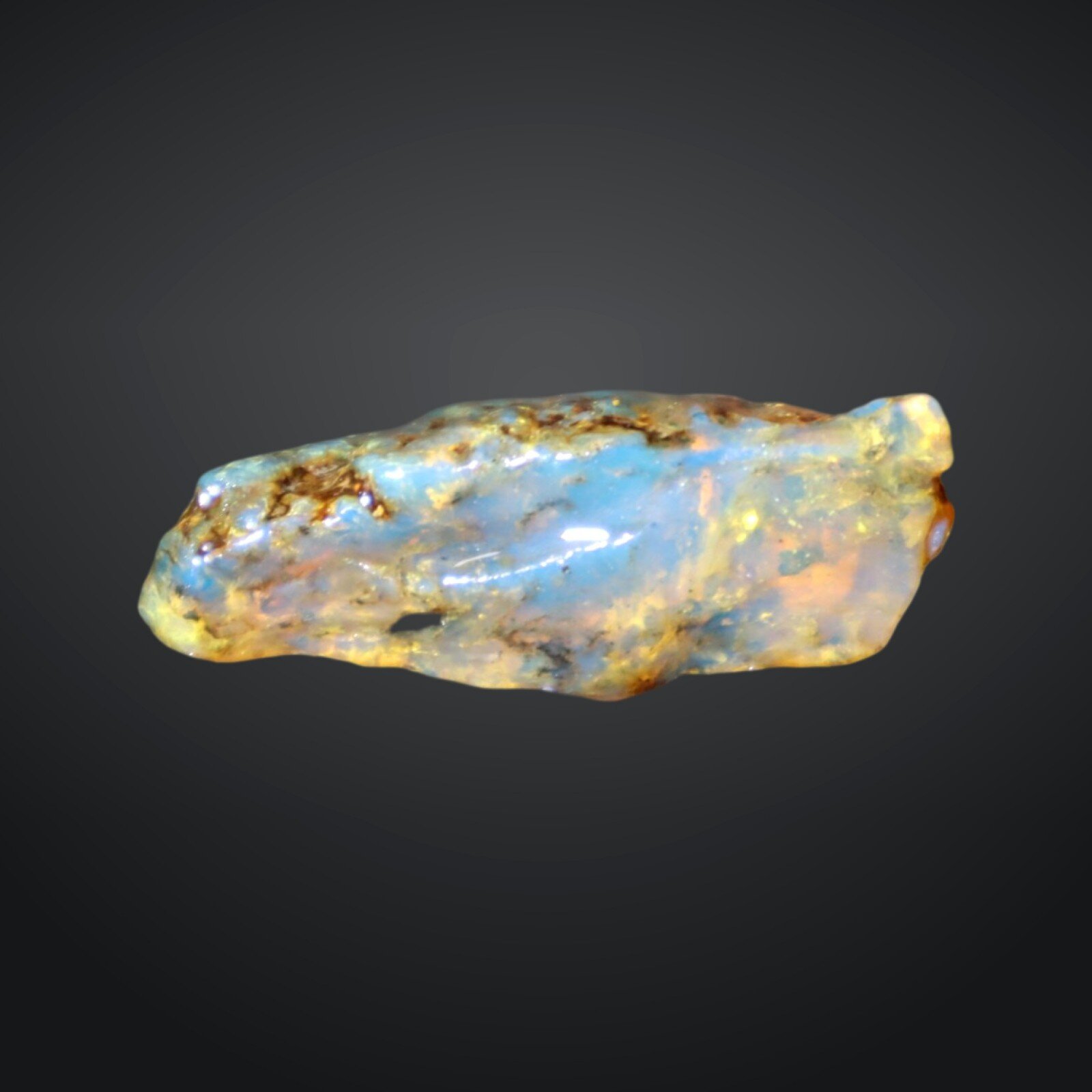 Authentic Beautiful Sky Blue Dominican Amber Rough Specimen Chunk 40mm 3.9g – photo 4