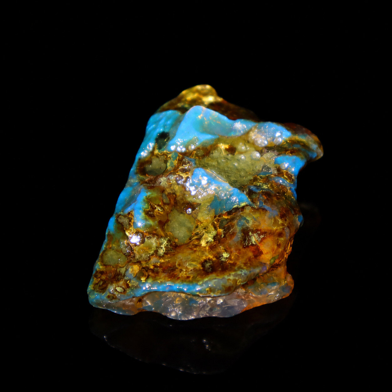 Premium Elegant Sky Blue Amber Rough Specimen Chunk 44mm 9g – photo 9
