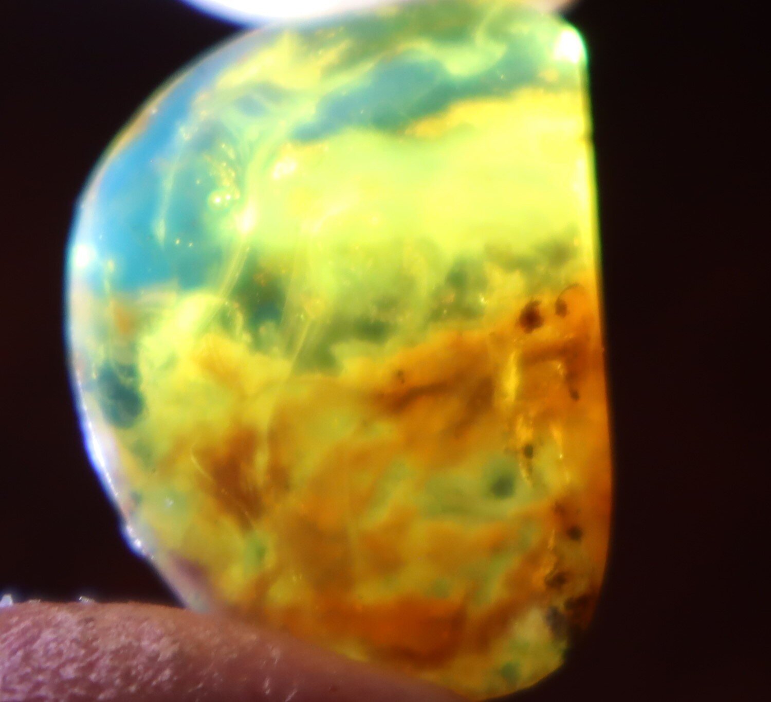 Natural Translucent Sky Blue Amber Cabochon 25mm free drilling and hook – photo 11