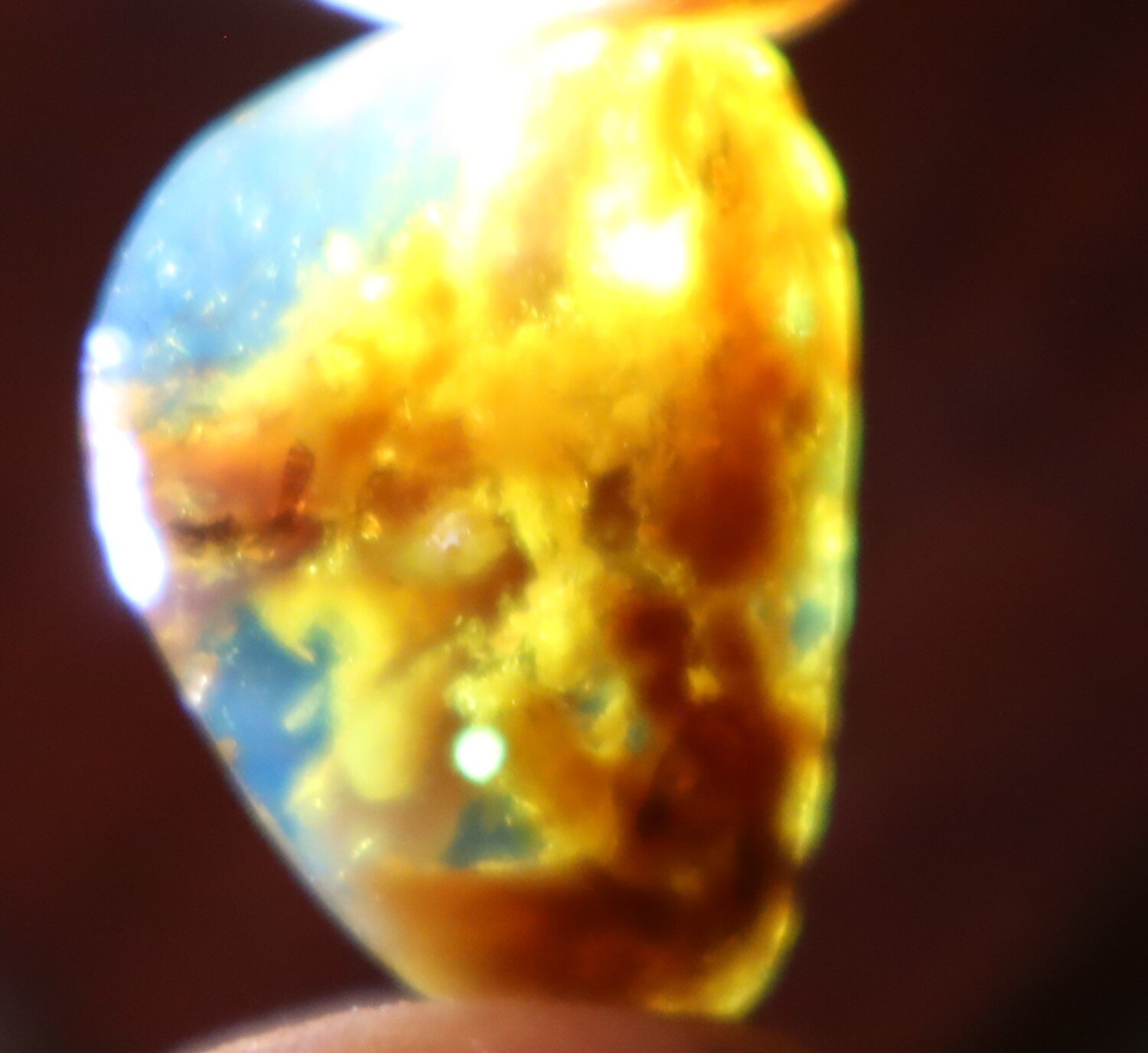 Charming Design Natural Translucent Sky Blue Amber Cabochon 24mm – photo 11