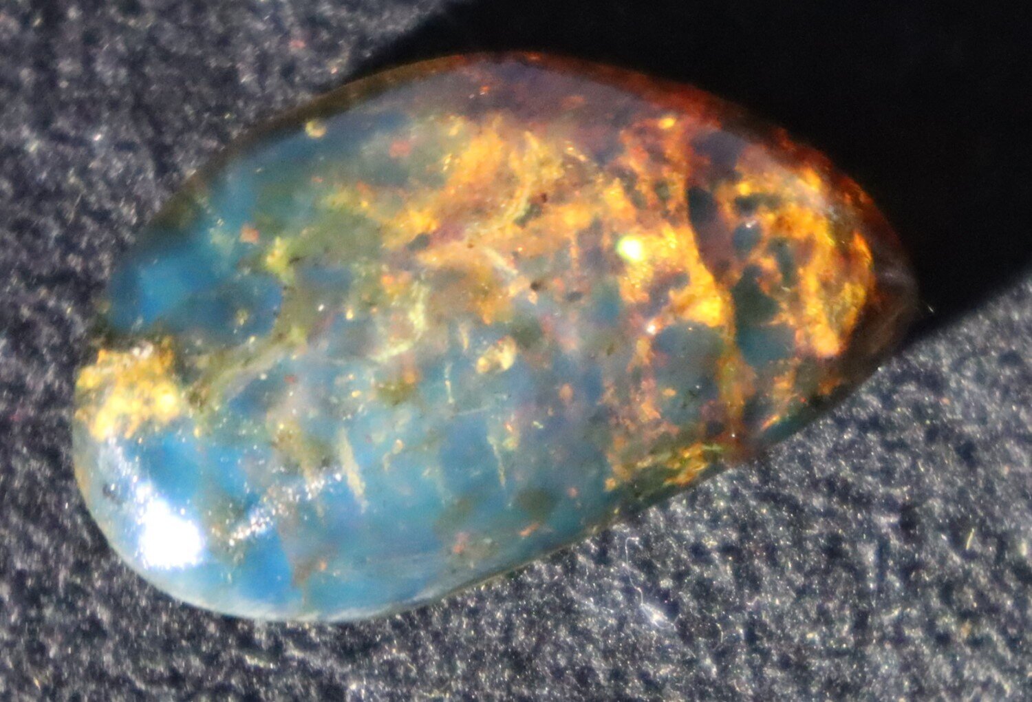 Beautiful Natural Transl. Deep Blue Amber Cabochon 27mm free drilling and hook – photo 4