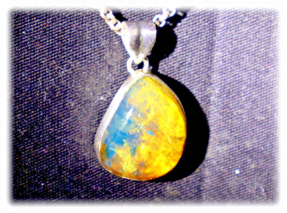 Finest Natural Translucent Sky Blue Amber .925 Sterling Silver Pendant 35mm – photo 7