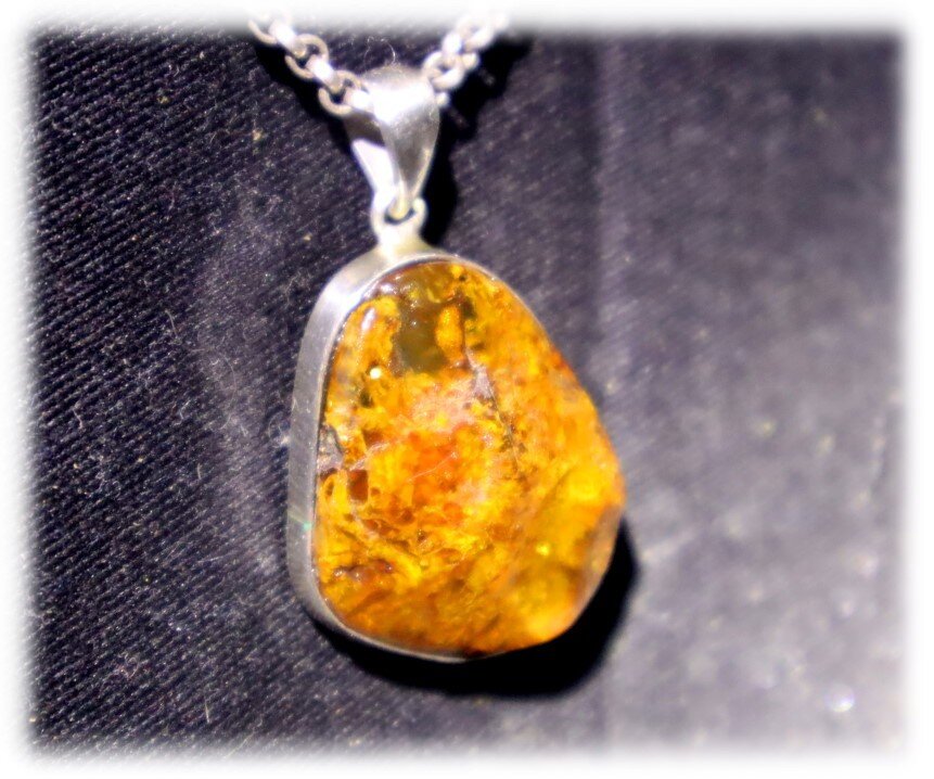 Charming Natural Translucent Brown Orange Amber 925 Sterling Silver Pendant 36mm – photo 4