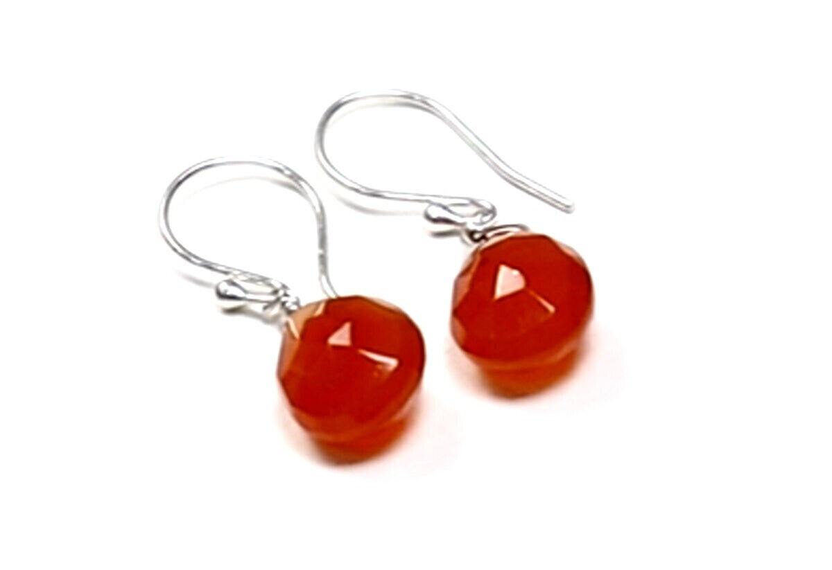 Beautiful Deep Orange Teardrop Tourmaline .925 Sterling Silver Earrings 37mm 17. – photo 5