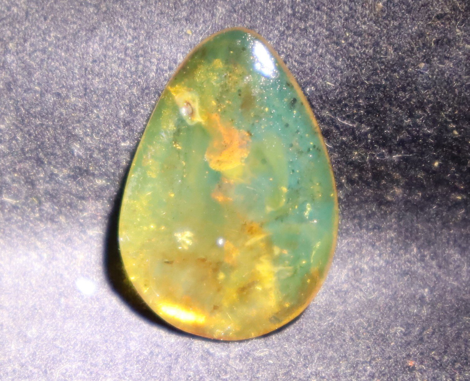 Lovely Natural Dominican Clear Ocean Blue Amber Polished Stone 23mm – photo 5